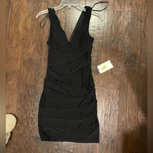 Jodi Kristopher black cocktail dress size S NWT